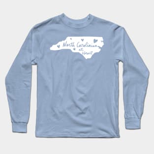 North Carolinian At Heart North Carolina State Pride Calligraphy Long Sleeve T-Shirt